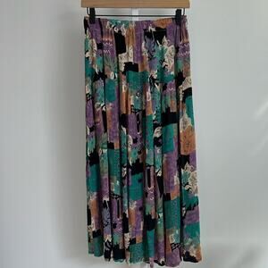 CASUAL STUDIO vintage printed midi skirt small